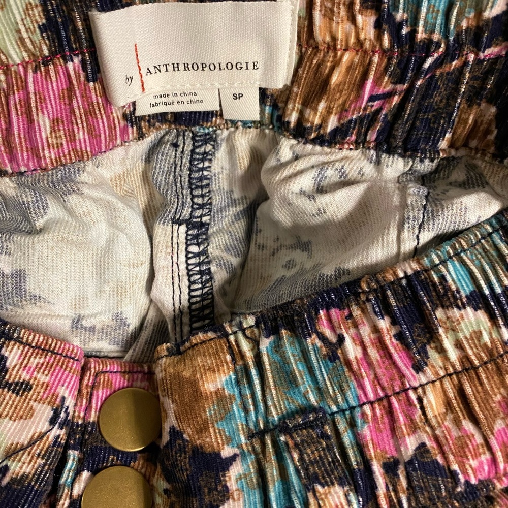 Anthropologie Anisa Floral Corduroy Joggers size SP petite size new with tag - Picture 8 of 8